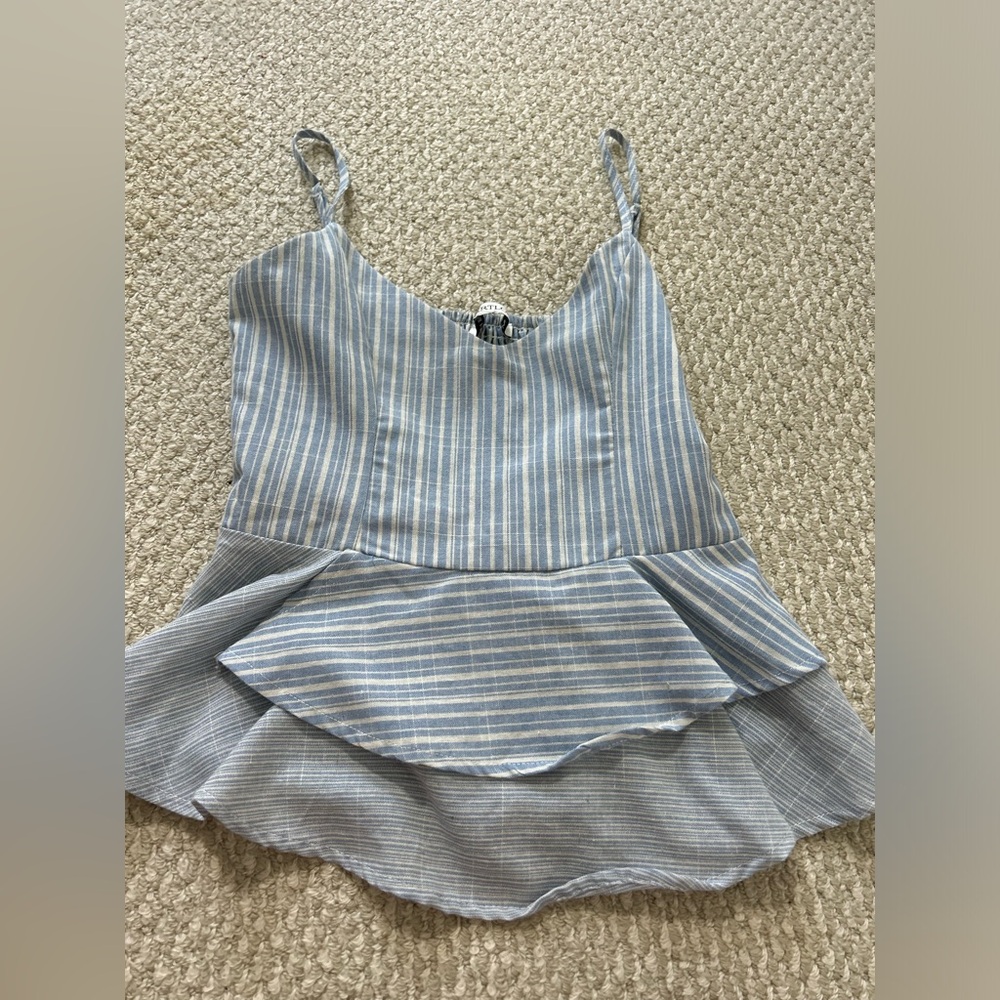 Striped Blue Sleeveless Top